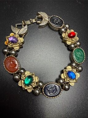 Vintage Victorian Revival Slide Bracelet - Gold-Toned.